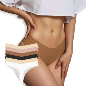 Invisible Seamless Low Waist Thongs Panties Ice Silk Traceless Bikini Type Bragas De Mujer Woman Seamless Underwear