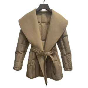Jancoco New Fashion Winter Custom Goose Women Down Coat With Cashmere Wool Collar