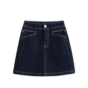 Jean Factory Black Denim Skirts Women Fashion Customized High Waist Mini Jeans Skirt for Women