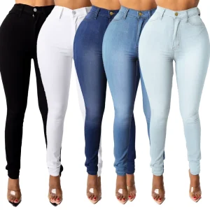 Jeans Pants for Women Skinny Pencil Trousers Vintage Elastic Women Jeans Pants