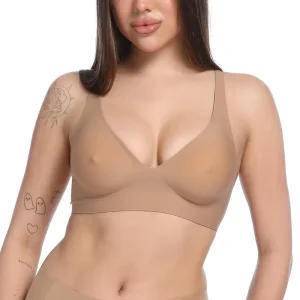 Jelly Wire Free Support Thin Skin Friendly Breathable Comfortable Seamless Nipple Push Up Bra With Nipple Cotton Pad Bra