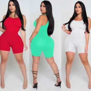 Jumpsuits and Rompers Solid Color Summer One Piece Shorts Rompers Sports Women Mix Color Tank Jumpsuits Women Jumpsuit