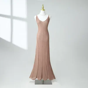 Knit Halter Maxi Dress Simple Sexy Fishtail Design Waisted Seaside Wear Women’s Sweater Dress Set