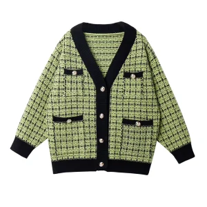 Knit Women’s Sweater New Style Fashion Slim V Neck Cardigan Sweater Women Jacket RS102