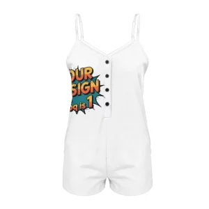 Knitted Casual Breathable Women’s Jumpsuits Custom made Loose fitting Halter style Double Pockets High