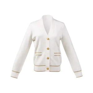 Knitted Lady Woven Cardigan V Neck Long Sleeve Sweater Formal Cardigan Women