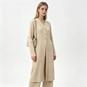 Knitted Two Piece Set Fashion Women Winter Clothes Plus Size Women’s Loungewear Muslim Women Dress Sweaters Sets