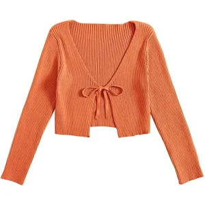Knitted Women’s Cardigan for Girls Open Short Sweater for Summer