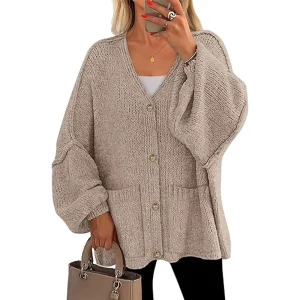 Knitwear Manufacturer Cotton Knit Sweater Brushed Loose Women’s Sweater V neck Women’s Knitted Top