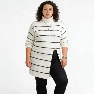Knitwear Manufacturer Custom Sweater Women Oversized Long Sleeve Rib Knit Top Women’s Cotton Knit Jumper Sweater