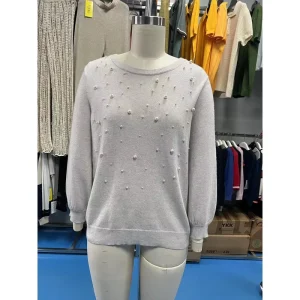 Knitwear Women’s Knit Sweater Ladies 100% Merino Wool Knitted Pullover with Beads