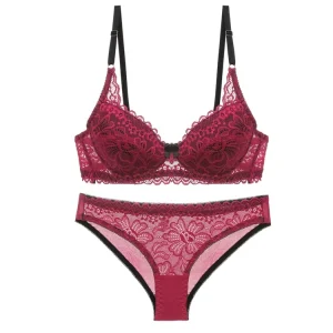 LCLZ A3127 Women’s Sexy Two Piece Lace Lingerie Suit Ladies Leopard Printed Fashion Underwear Sets