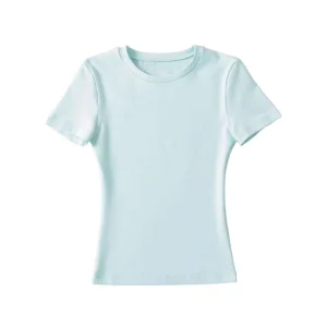 LOGO Women’s Cropped Top 100% Cotton Blank Sexy Girl’s T-shirts Femme Solid Colored T-shirt Slimming T-shirts
