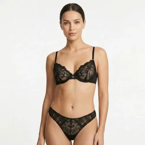 Lace Lingerie Set OEM Vintage Scroll Floral OEKO TEX Plus Size Sheer Mesh Bra Panty For Boudoir Honeymoon Women
