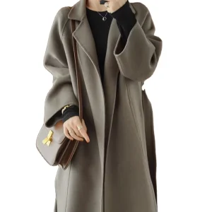 Ladies Autumn and Winter Long Plus Size Clothing Long Woman Cashmere Wool Coat
