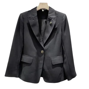 Ladies Casual Blazer Solid Color Long Sleeve Spring Coat Suit Blazers for Women