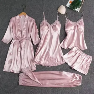 Ladies Lace Halter Print Pajamas Set Loose Comfortable Home Wear Ladies Breathable Pajamas Set