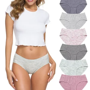 Ladies Lace Panties Comfortable Sexy Mid Rise Seamless Breathable Knitted Everyday Underwear for Women