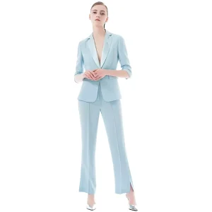 Ladies Office Wear Lady Suit Checked Single Breasted Blazer Suits Women Style Ladies Suits