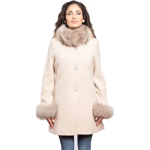 Ladies Outerwear Woolen Plus Size Women’s Trench Winter and Autumn Jackets Fur Collar Wool Coat Women