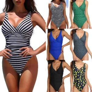 Ladies Swimwear One Piece Deep V Swimsuits for Women Sexy