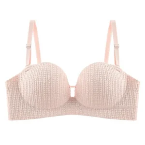 Ladies’ Underwear Gathered Without Steel Ring with Droop proof Deep V Sexy and Breathable Breast Bra
