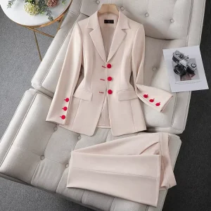 Ladies Women Clothing Business Trouser Suit Clothing Women Formal Office Trouser Two Piece Set Women Suit and Tailcoat