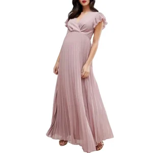Lady Lace Fancy Elegant Photographic Women Maternity Clothes Ruffle Pleated Pregnancy Dress Maternity Dress