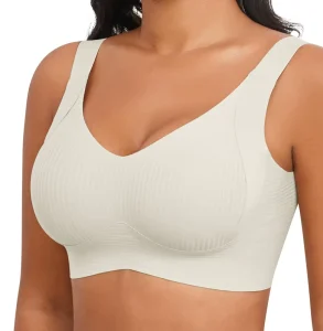 Lady Soft Wireless Support Push up Breast Bonded Bra Instock V neck Breath Slimming Pull Up Women Seamless Lingerie