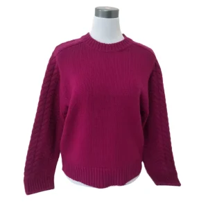 Lady’s Wool Knitting Pullover Sweater Turtleneck Geometric Pattern Breathable Winter Casual Warm Front Logo for Women