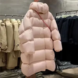 Large 90 White Duck Down Jacket Women’s Long Fashion Thick Puff Warm Loose Coat Women’s Down Coats