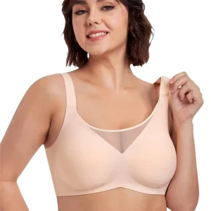 Large Size Rims-Free Women’s Bra Mesh Accessories XXXL Breathable and Comfortable Underwear