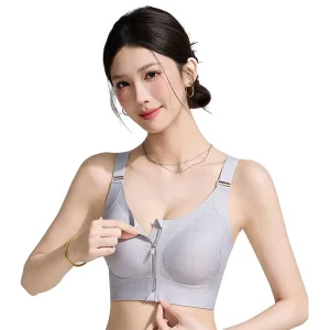 Large Size Seamless High Support Yoga Lace Women’s Sports Bra Thin Front Zipper Breathable Comfortable Lifting Sexy Butterfly