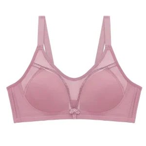 Large Size Thin Women’s Bra Without Steel Ring Adjustable Mesh Plus Size Ladies Bra