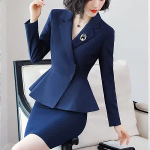 Latest Design Business Women Suit Profession Style Slim Fit Office Ladies Female Dresses Blazers Suit Women’s Suits
