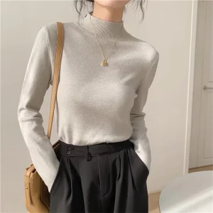 Latest Design Ladies Women’S Clothes Knitwear Knitting Pull Over Sweaters Long Sleeve Knitted Pullover Sweater for Women