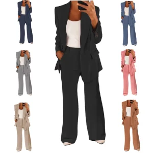 Latest Design Women’s Suits Blazers Slim Fit Cardigan Temperament Office Ladies Business Suit Set for Women