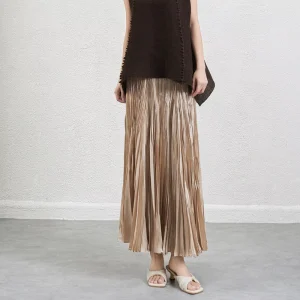 Light Dress Heavy-duty Hand-made Random Pleated Skirt A-line Mid-length Waist-slimming Flared Irregular Umbrella Skirt