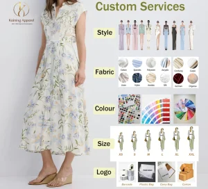 Lightweight Cotton Printed Summer Dress OEM ODM Factory Supplier Private Label Womens Garden Picnic Beach Casual Wear