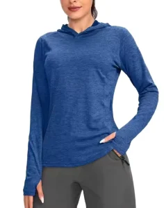 Lightweight Long-Sleeve UPF 50+ UV Protection Sun Shirt for Outdoor Activities Like Hiking & Fishing Women’s Hoodies