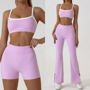 Lightweight Sportswear Set Breathable Solid Pattern Women’s Activewear Set for Outdoor Sports