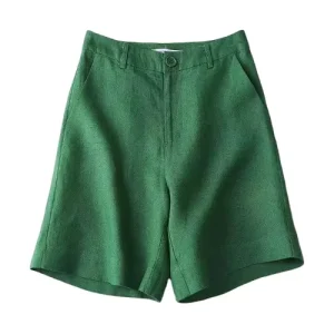 Linen Cotton Bermuda Shorts Women’s New Summer High Waist Loose Harem Pants Casual Shorts