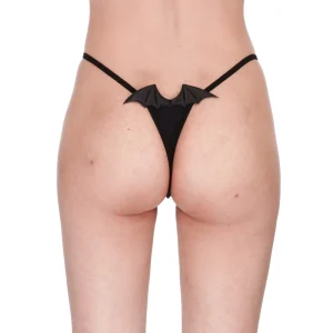 Logo Custom Girl’s Party Halloween Underwear Panties Women Sexy G-string Slim T-back Thong Angel and Demon With Bats Wings