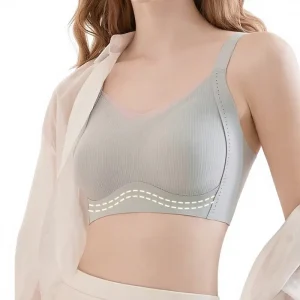 Logo Customization Women’s Thin Wire Free Solid Everyday Comfortable Breathable Traceless Breast Tucked up Anti sagging Bra
