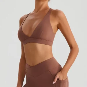 Logo Sports Wear Running Yoga Bra Women’s Clothing Solid Color Crop Top Custom
