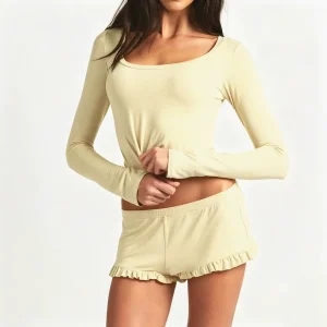 Long Sleeve Modal Women Pajama Set Adult Sleepwear Ladies Pjs 2 Pieces Lounge Sleep Set Pyjamas