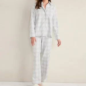 Long Sleeve Sleepwear for Women Button up Shirt and Pant Print Women’s Homewear Organic Cotton Woven Two Piece Pajama Sets