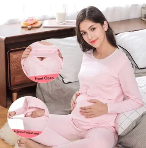 Long Sleeve Winter 100% Cotton Casual Maternity Dress Pregnant Women Maternity Dresses