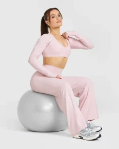 Long Sleeved Pants Soft Breathable Suit Slim Yoga Clothes Outdoor Solid Fitness 3 Pcs Sets Women’s Sports Wear Quick Drying Bra