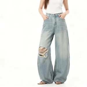 Long Women’s Jeans Pants Wide Leg Loose Pants Medium Waist Casual Women’s Jeans